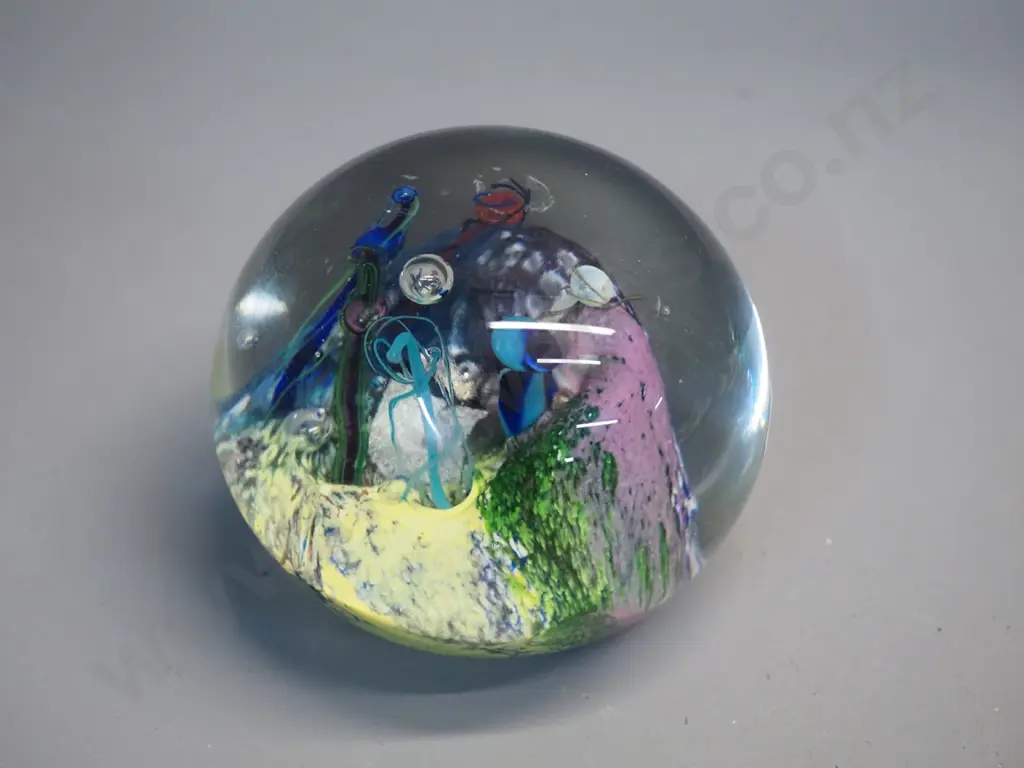 Peter Viesnik NZ art glass paperweight - signed Viesnik '98. D-80 Image 1++