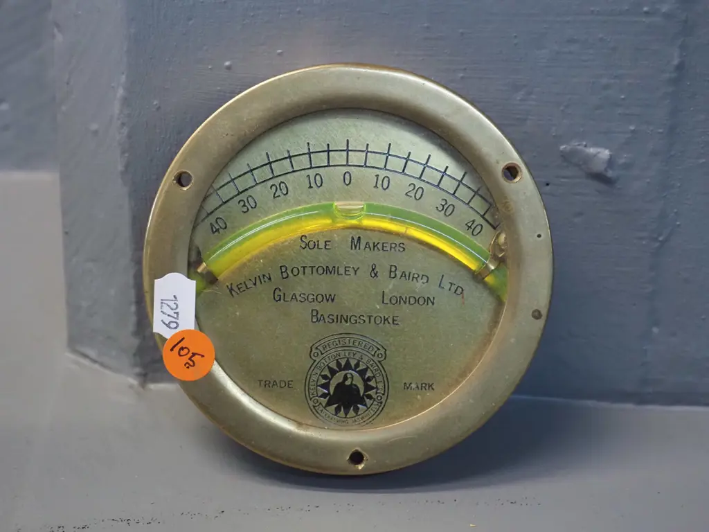 vintage Kelvin Bottomley & Baird brass ship's bubble level D-110 Image 1++