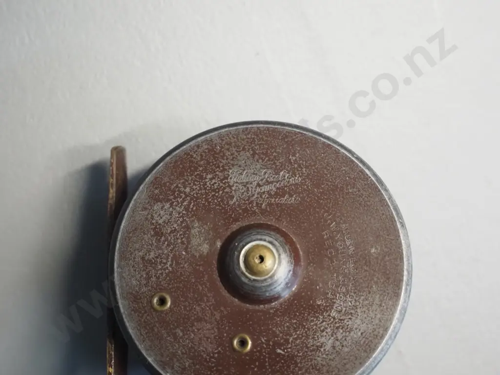 2 vintage English metal spinning reels - circa 1930 Wallace Watson 4" and Young & Sons D-100 Image 1++