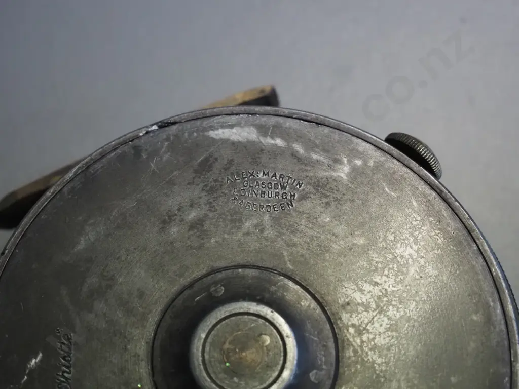 2 vintage English metal spinning reels - metal "The Invicta" and Alex Martin Scotland 4" (made by Walter Dingley Image 1++