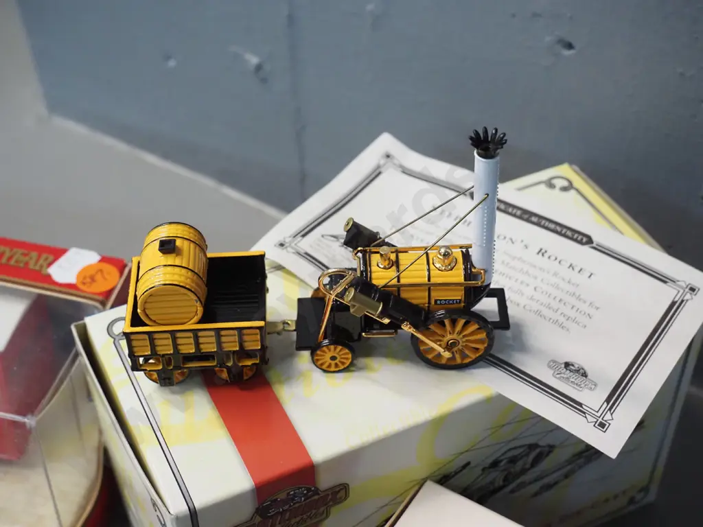 Matchbox Collectibles Stephenson's Rocket, boxed Dinky die-cast 1:43 scale model 1953 Austin van, Mathbox Models of Image 1++