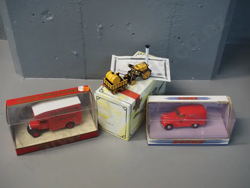 Matchbox Collectibles Stephenson's Rocket, boxed Dinky die-cast 1:43 scale model 1953 Austin van, Mathbox Models of Image 1++