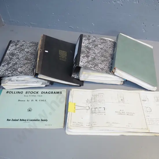 large collection of railway ephemera - scrapbooks, diagrams, engineering drawings, etc - NZR and others