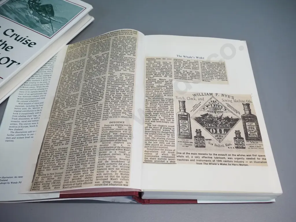 2 whaling history books - The Whale's Wake - Harry Morton signed first edition and 1976 facsimile reprint of 1899 Cruise Image 1++