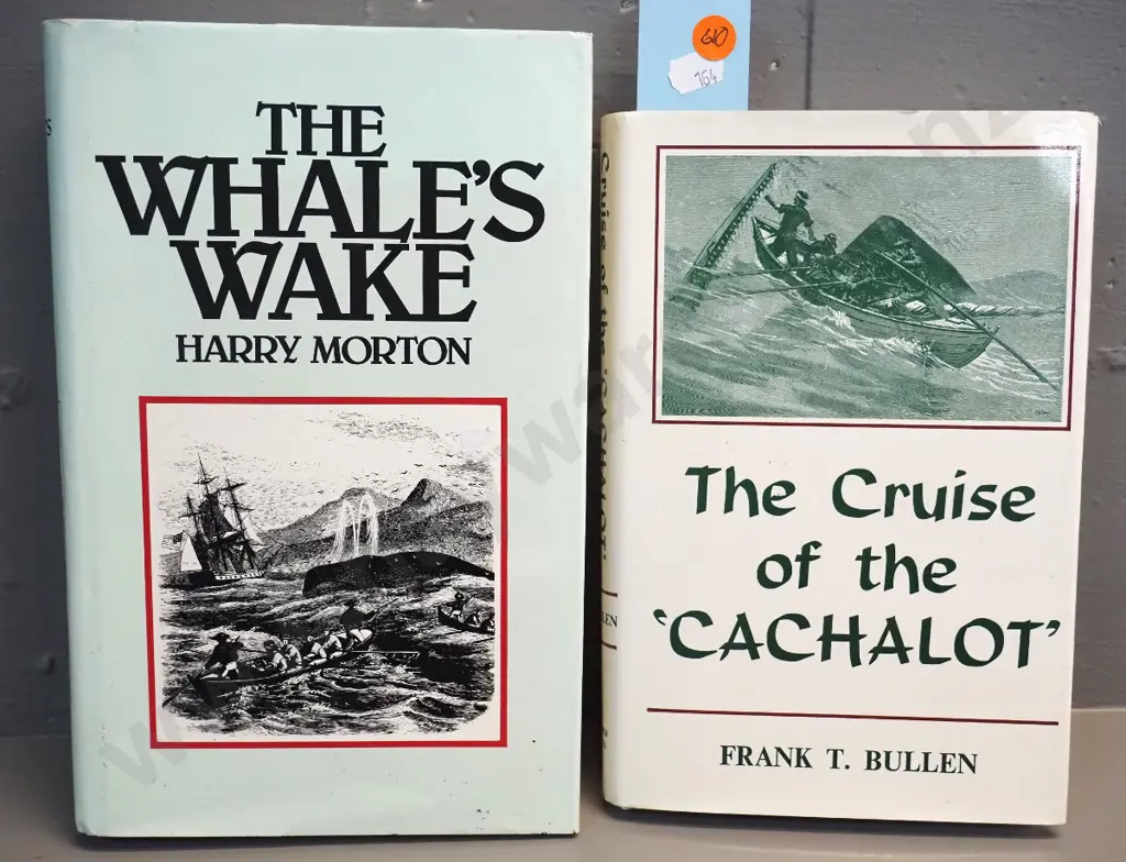 2 whaling history books - The Whale's Wake - Harry Morton signed first edition and 1976 facsimile reprint of 1899 Cruise Image 1++