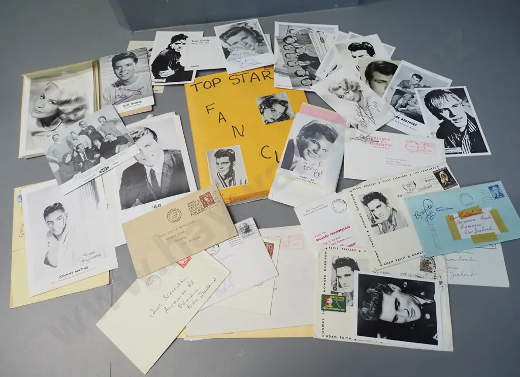 large collection of 1960s actors and singers promo photos: Elvis, Fabian, Cliff Richards, Johnny Mathis, Bobby Vee, etc. Image 1++