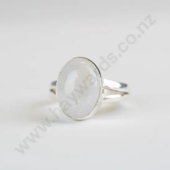 silver ring with white stone stamped 925