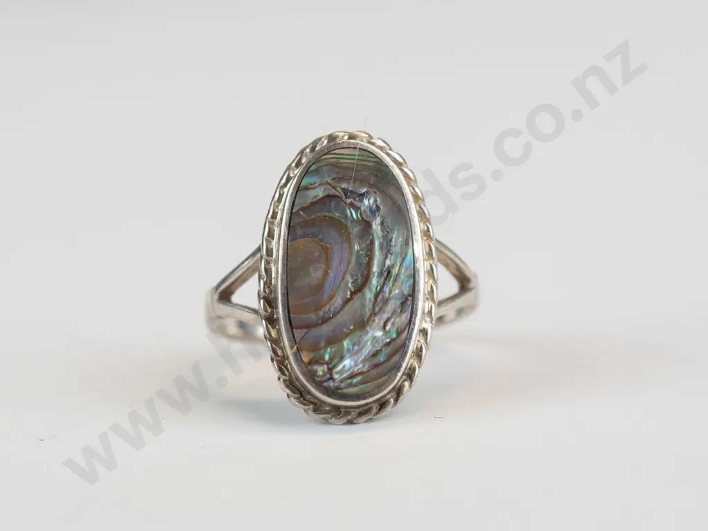 silver paua shell ring stamped 925 Image 1++