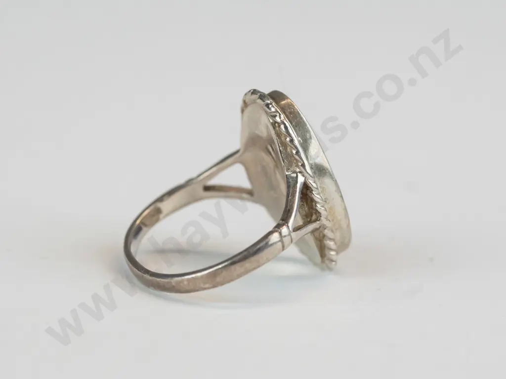 silver paua shell ring stamped 925 Image 1++