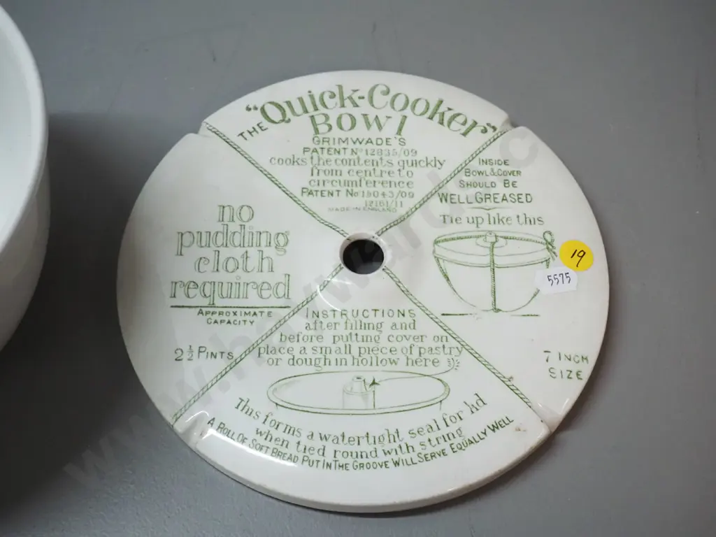 vintage Grimwades Quick Cooker bowl with lid - crack to bowl H-110 D-200 Image 1++