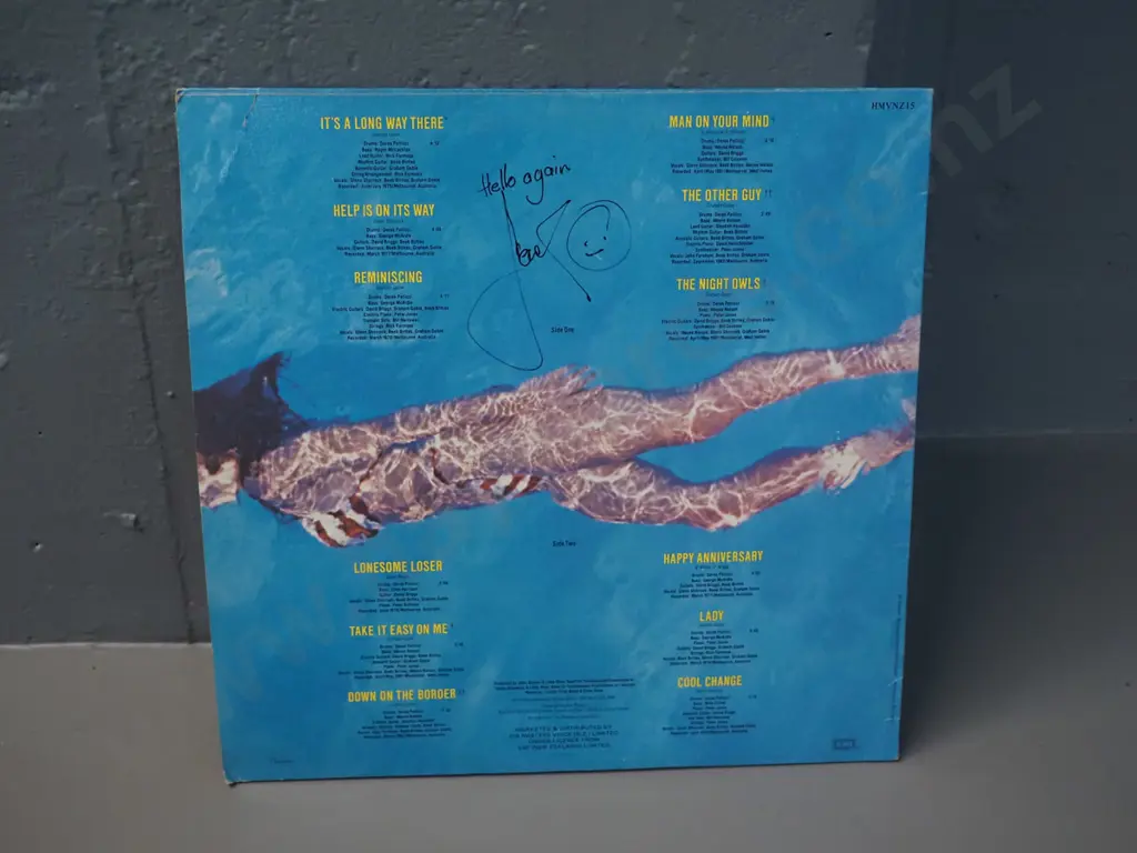 signed LP record  - Little River Band Greatest Hits, releaed 1982, signed 1983 by band members, minor scratch/dirt Image 1++