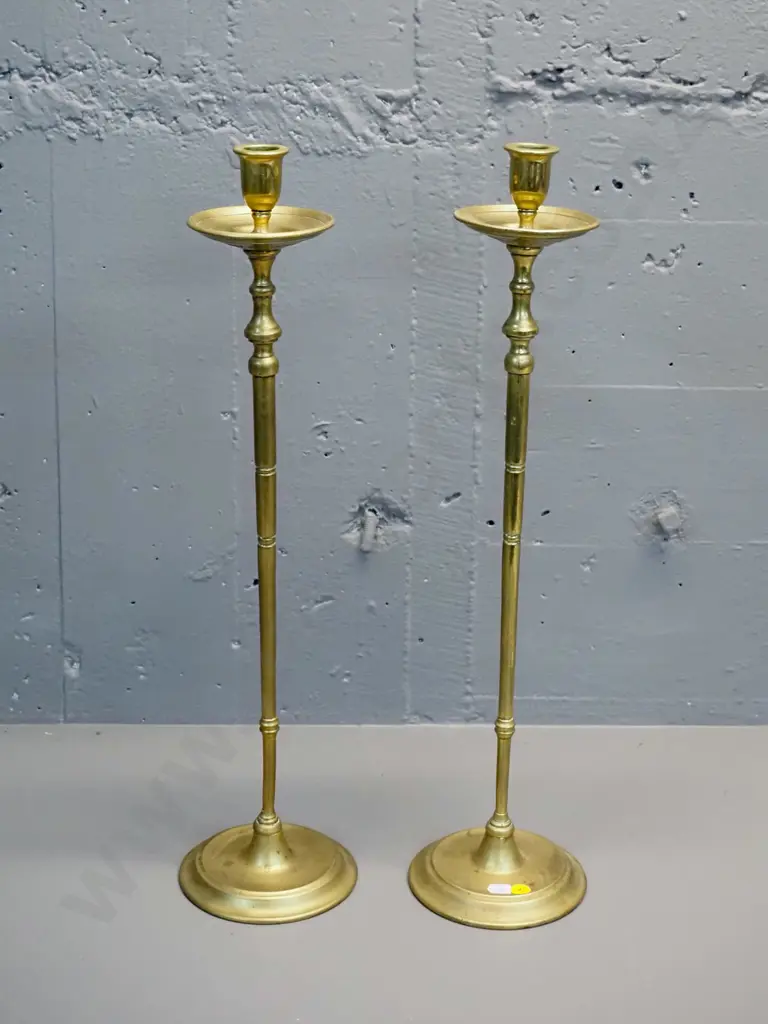 pair of tall brass candlesitcks H-540 Image 1++
