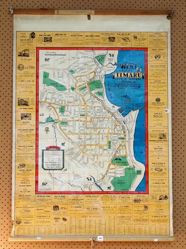 W-vintage Wises Director/Street Map - Timaru H-970 W750 Image 1++