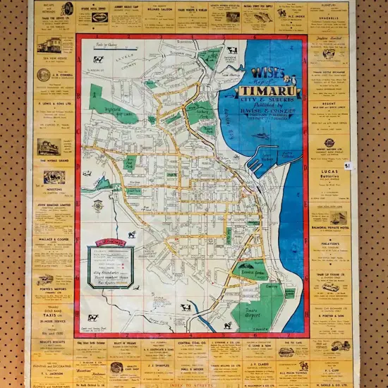 W-vintage Wises Director/Street Map - Timaru H-970 W750