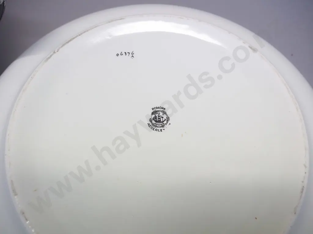 Adderleys Pomona pattern Victorian wash jug and basin - some worn decoration on jug H-255. Bowl D-410 Image 1++