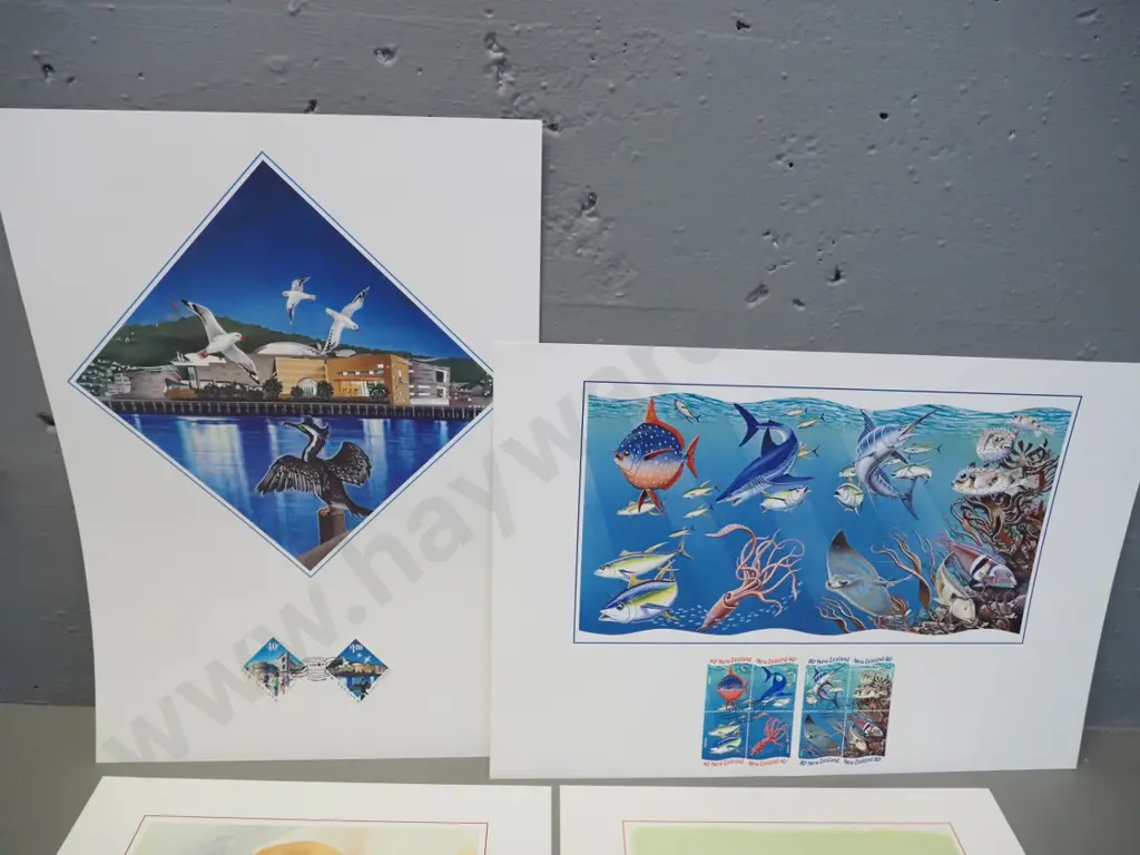4 New Zealand Post collector's stamp prints - puppies, kittens, sea life etc. and a Best of 1998 set Image 1++