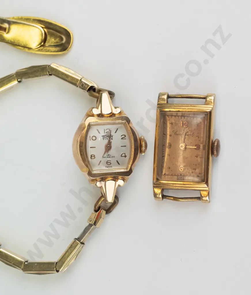 10 commandments gold plated bracelet [broken] & 2 gold plated ladies watches [1 without strap] Image 1++