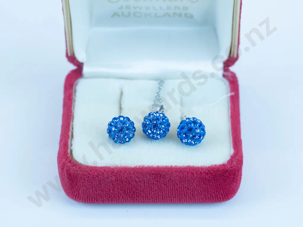 blue stone necklace & earing set stampeed 925 Image 1++