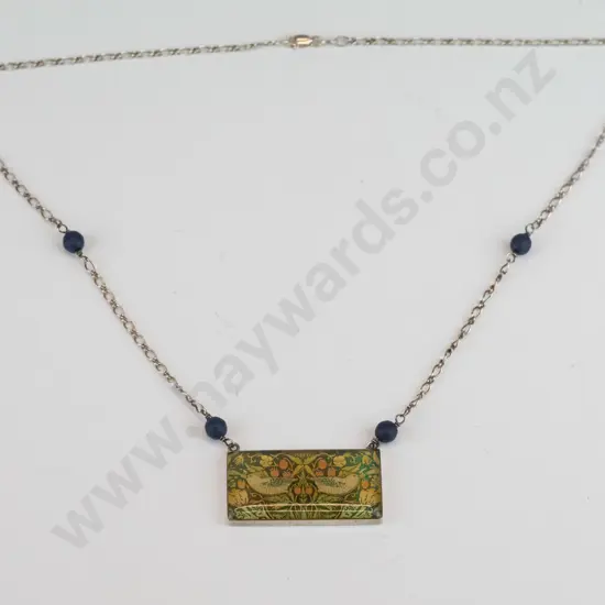silver necklace with birds stamped 925