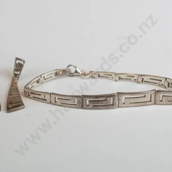 silver bracelet & matching earrings stamped 925