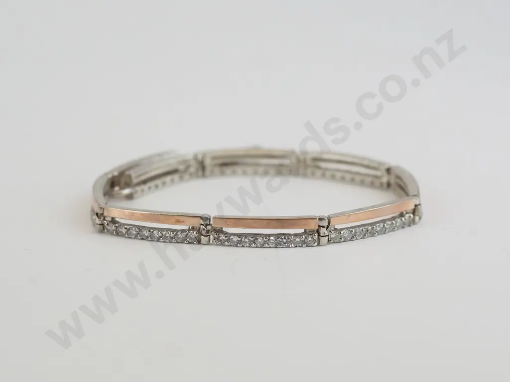 silver /diamante bracelet stamped 8925 Image 1++