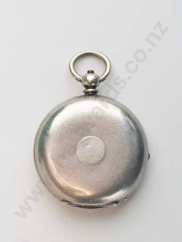 silver pocket watch stamped fine siver,15236, lion  on face JW Benson London Image 1++