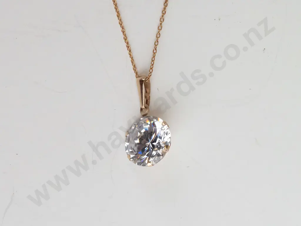cz necklace stamped 375 Image 1++