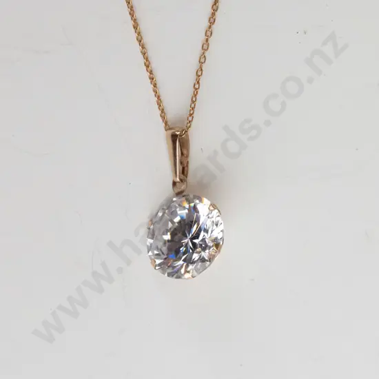 cz necklace stamped 375