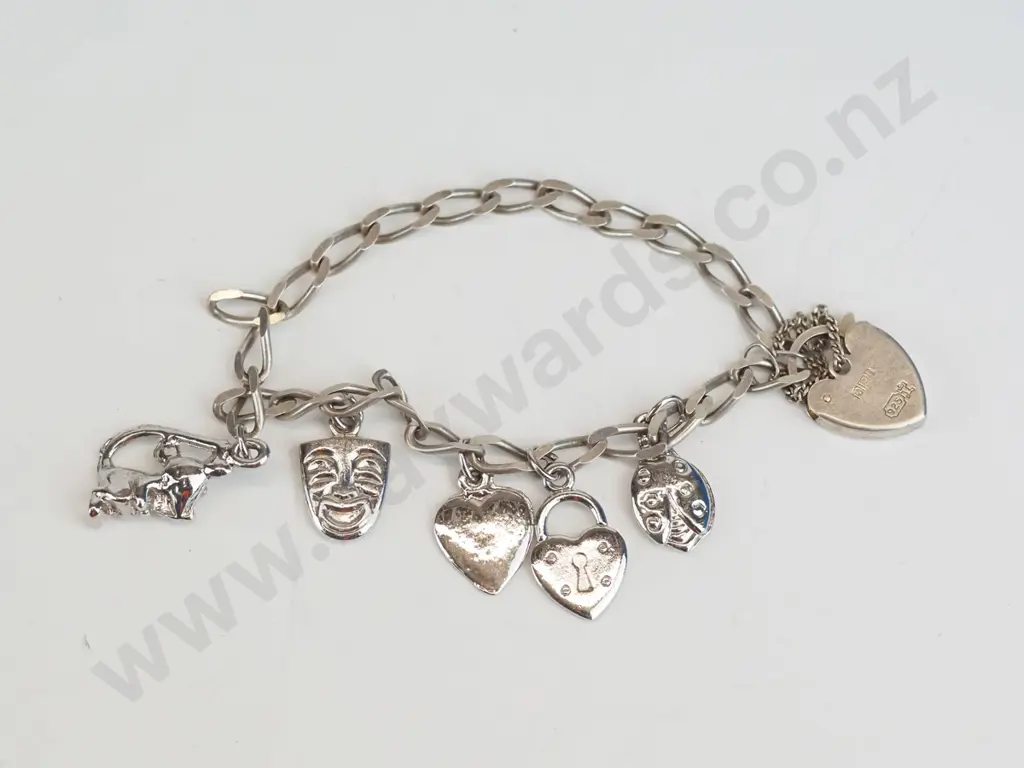 silver charm bracelet stamped 925 Image 1++