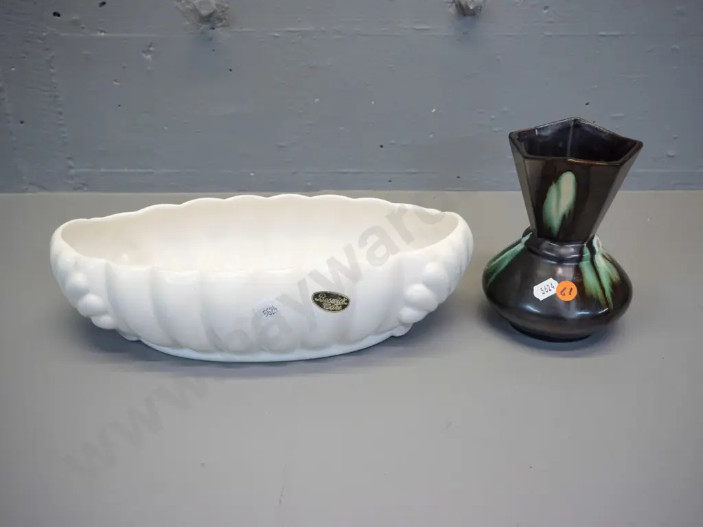 Beswick oval trough vase L-300 and a deco style Belgian vase H-145 Image 1++