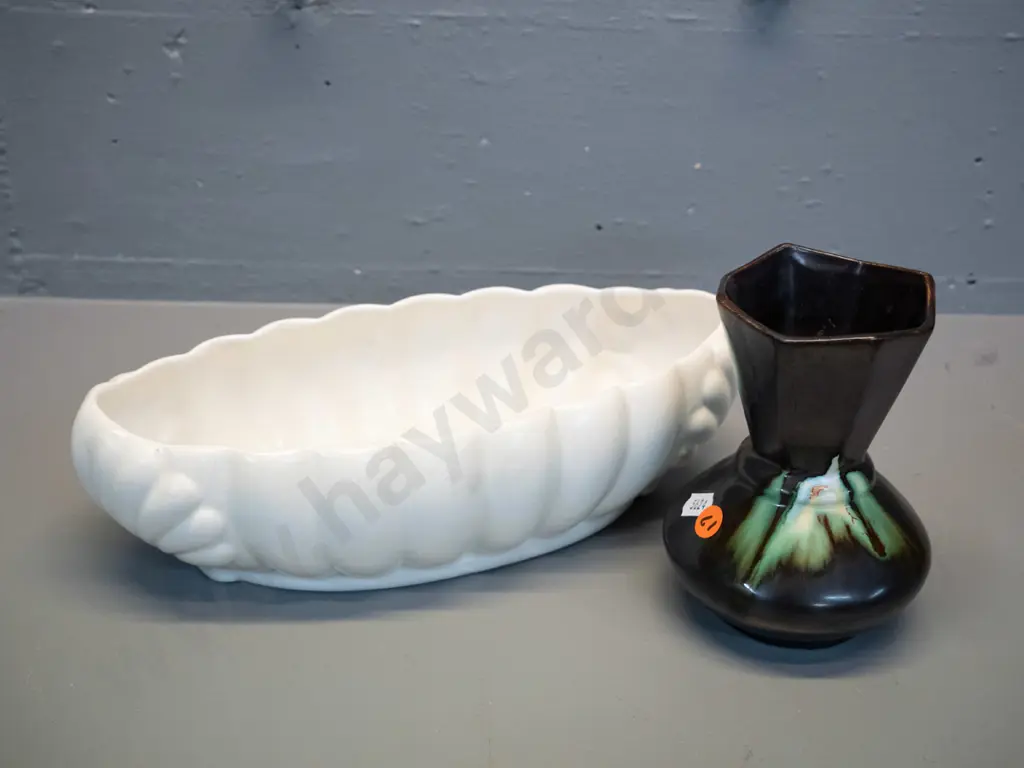 Beswick oval trough vase L-300 and a deco style Belgian vase H-145 Image 1++