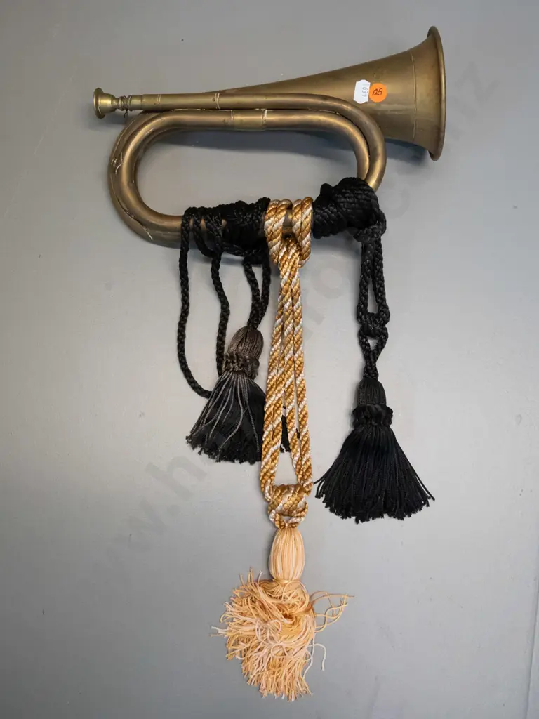 small bugle with tasseled cords,metal  hanging loops L-270 Image 1++