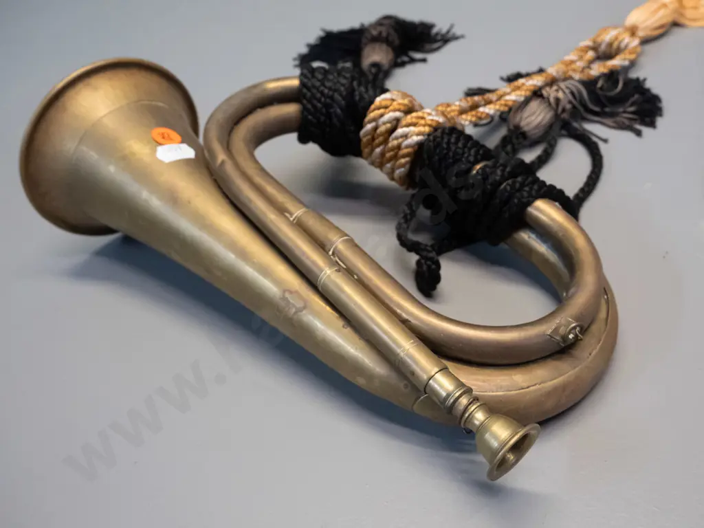 small bugle with tasseled cords,metal  hanging loops L-270 Image 1++