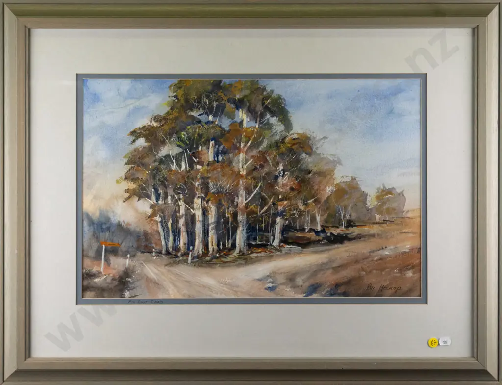 Ray Melhop 1997 - framed watercolour "Loop Road on the Pig Root to Ranfurly" H-330 W-510 Image 1++