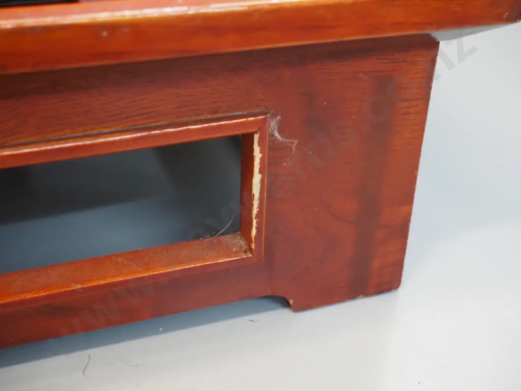 asian ebonised timber collapsible book stand with shell inlay decoration and square timber low table / stand Image 1++