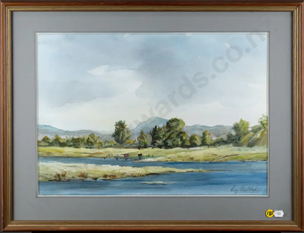Ray Melhop - framed watercolour "Rural Southland II" H-290 W-410 Image 1++