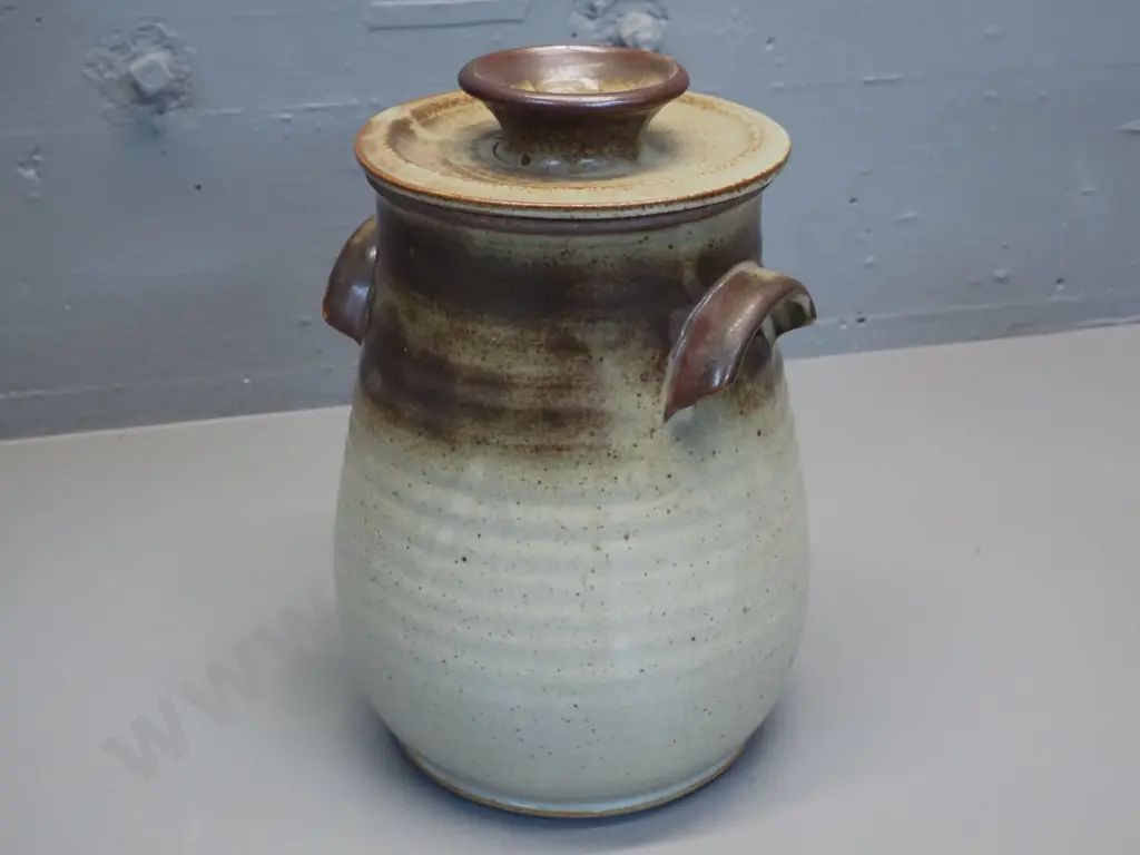 studio pottery lidded pot - signed "P. Laird" on base H-280 D-140 at rim Image 1++