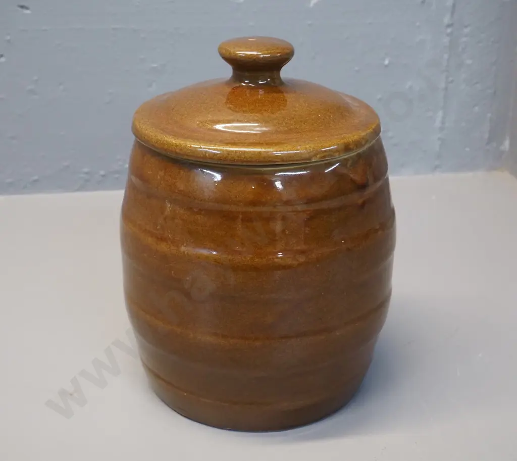 Benhar? pottery lidded crock H-220 D-140 Image 1++