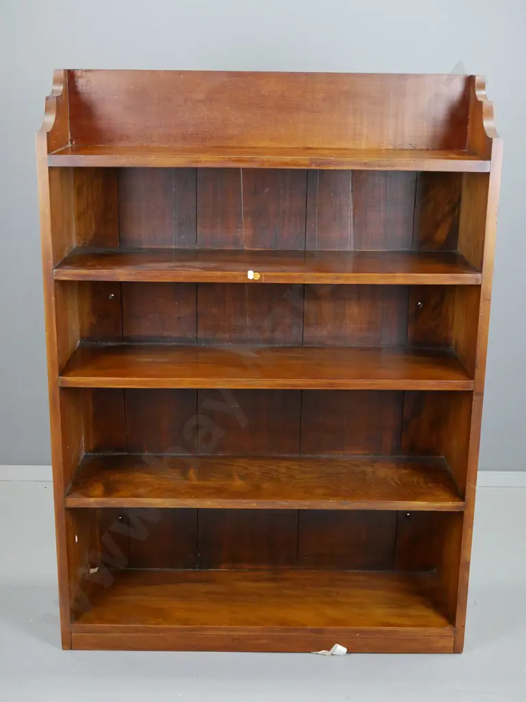 vintage beech and rimu 5-shelf bookcase H-1270 W-920 D-260 Image 1++
