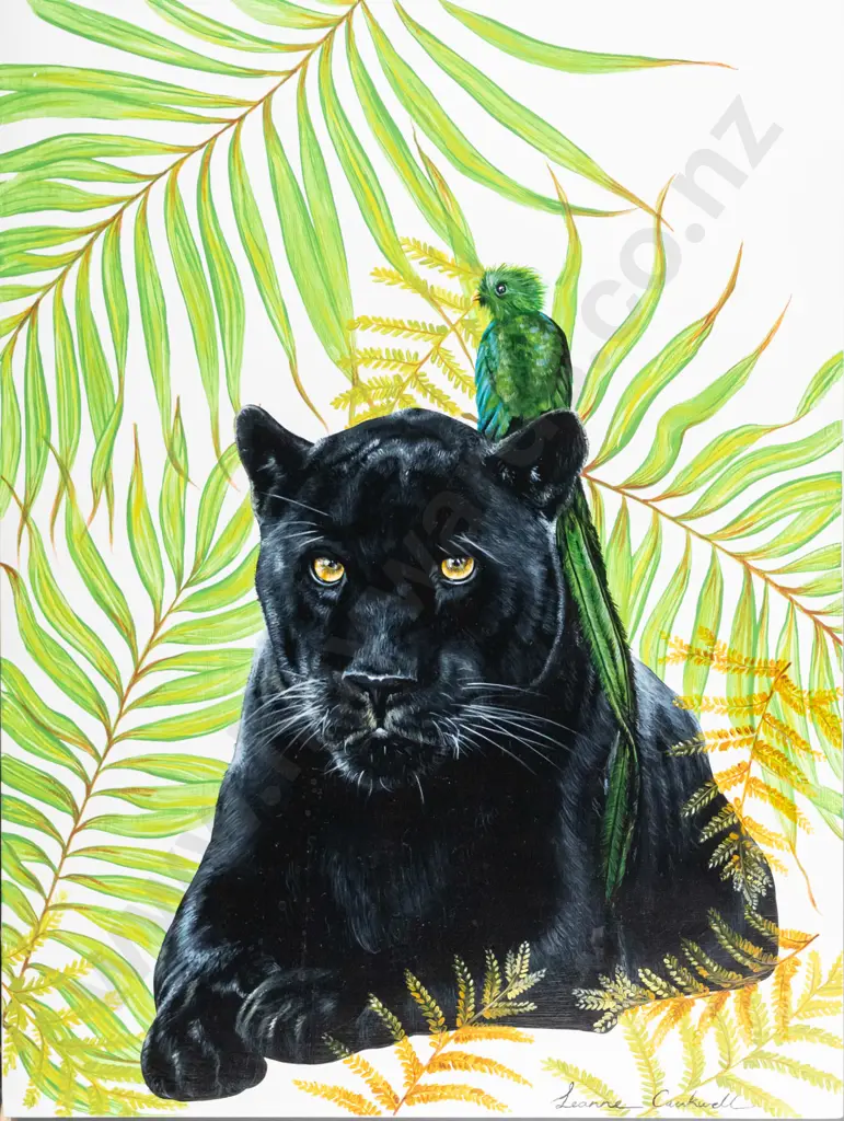 Leanne Cantwell 2015 - acrylic on board - Jungle Guardian H-410 W-310 Image 1++