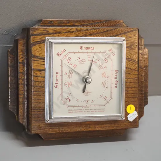oak cased "SB" wall barometer H-200 W-230