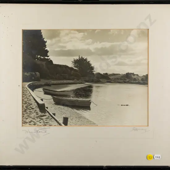 framed vintage black and white photograph "Karitane" H-235 W-305 (framing needs attention)