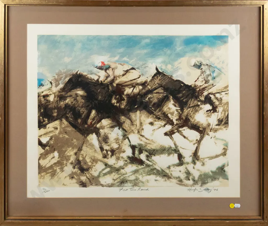 Hugh Lawrey '76 -  ltd  edition print 96/200 "First Time Round" (slight staining to mat) H-470 W-570 Image 1++