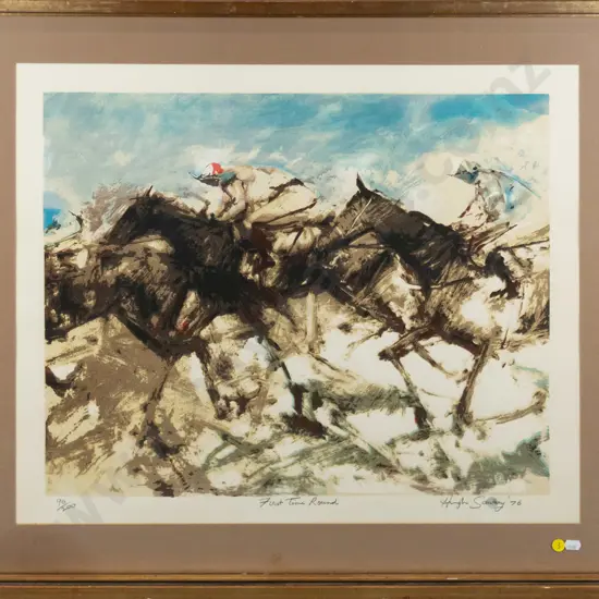 Hugh Lawrey '76 -  ltd  edition print 96/200 "First Time Round" (slight staining to mat) H-470 W-570