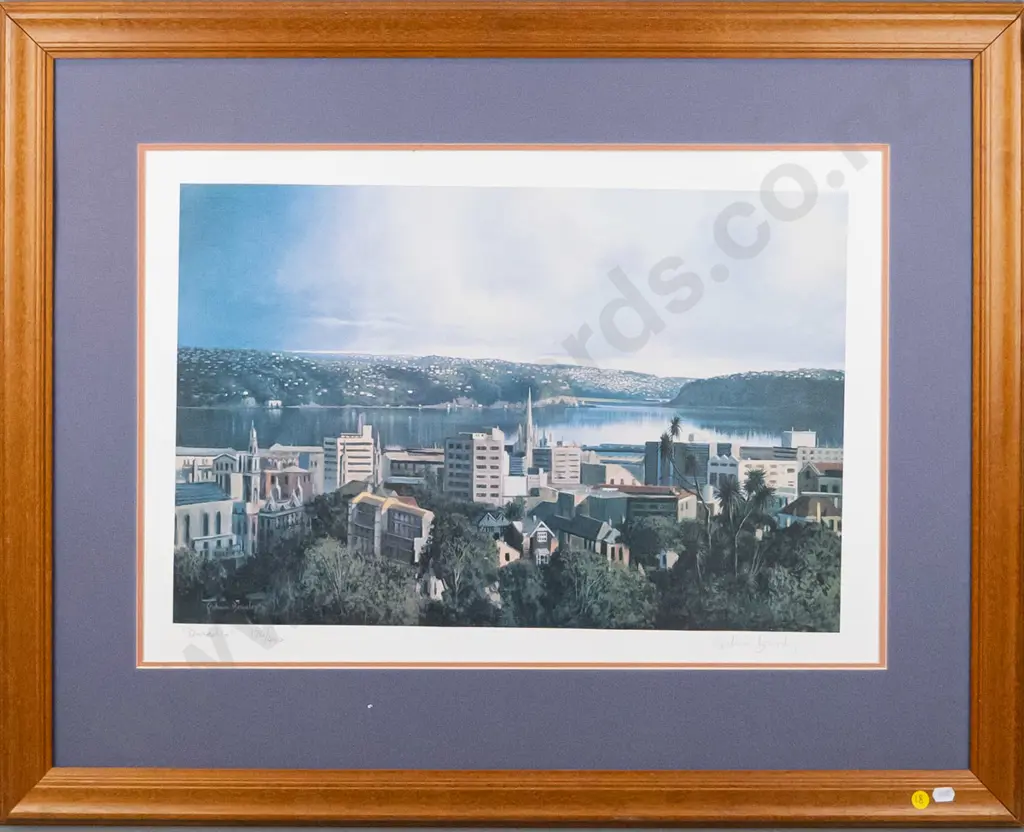 framed Grahame Brinsley ltd edition print 176/450 "Dunedin" H-355 W-555 (framing needs attention) Image 1++