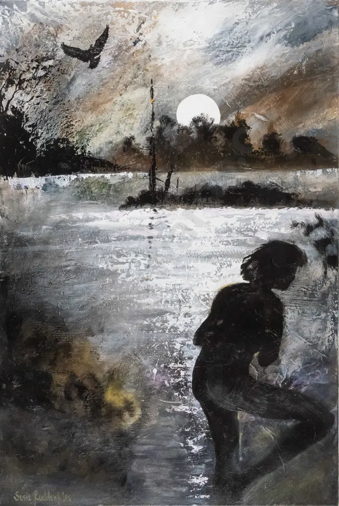 Susie Ruddenklau -boxed acrylic on canvas "Midnight Rendezvous" H-760 W-510 Image 1++
