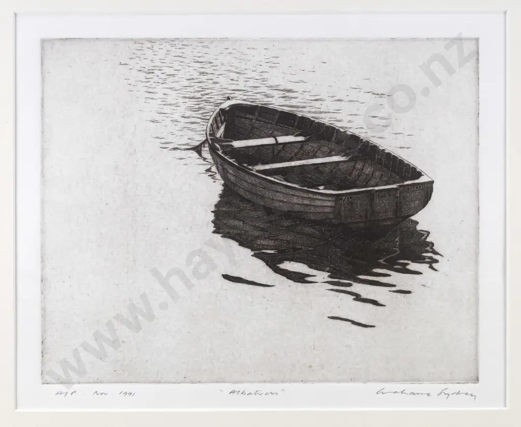 Grahame Sydney Nov 1991 - framed etching A/P- "Albatross" H-190 W-240 Image 1++
