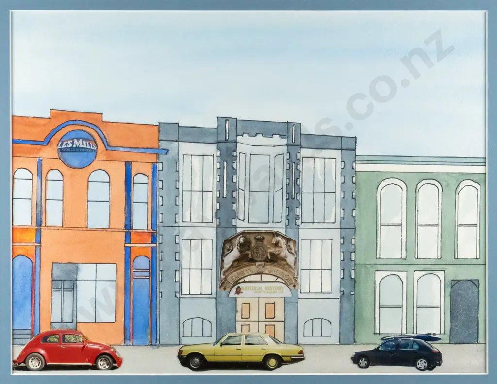 unsigned - framed mixed media - Dowling Street H-270 W-350 Image 1++