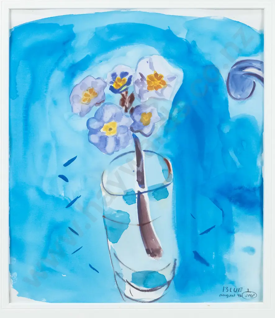 JMP 96 - framed watercolour - "BLUE 1" H-290 W-250 Image 1++