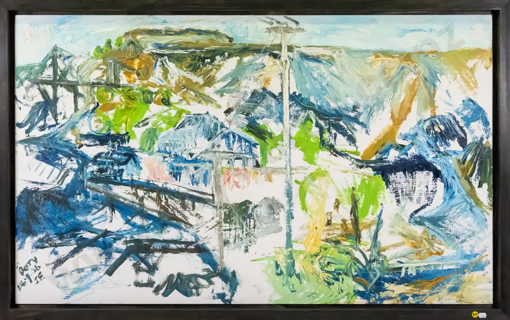 John Francis 2006 - framed oil on board - "Quarry" H-350 W-490 Image 1++